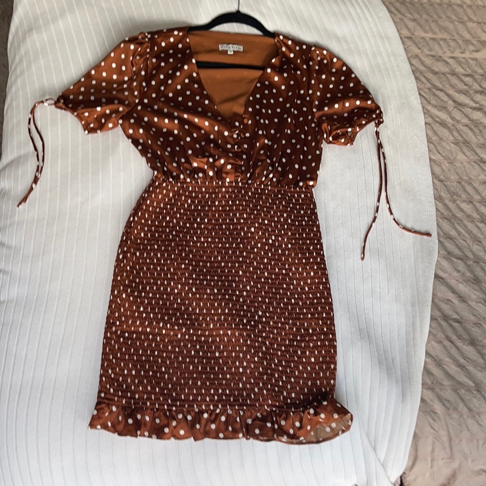 Brand new rust satin dress